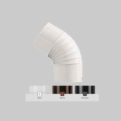 GOMITO SMALTATO 45° 'CLASSIC' Ø 80 mm - Col. bianco. Prezzo per Pezzo.