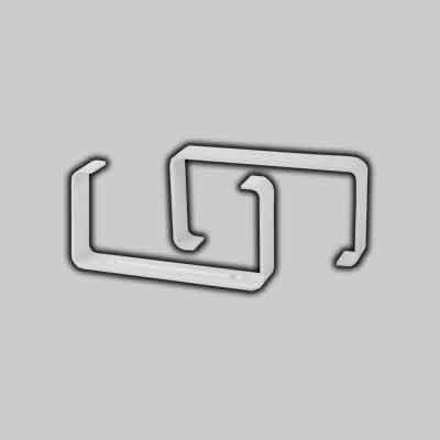 KIT STAFFE FERMATUBO PER TUBO RETTANGOLARE mm 110x55 - conf. 2 pezzi. Prezzo per Confezione.