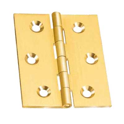 CERNIERA FRESATA PIANA 14 mm 30x25 - Ottone lucido pz. 2. Prezzo per Pezzo.
