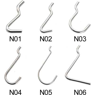 GANCIO PER PANNELLO FORATO Tipo N5 mm 40x75 pz. 10. Prezzo per Pezzo.