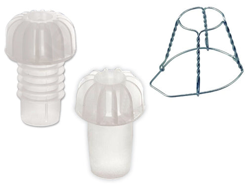 Tappi e gabbiette per bottiglie spumante. Prezzo per Confezione.