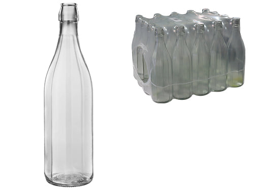 Bottiglie vetro costolata. Prezzo per Confezione.