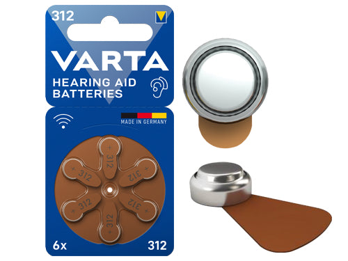 Pile acustiche Varta 312. Prezzo per blister.