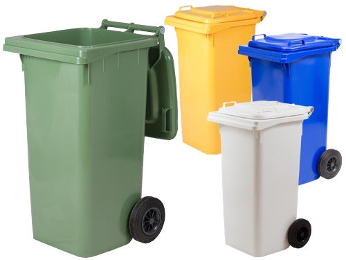 Bidoni quadri 240 Lt. con ruote per rifiuti raccolta differenziata. Prezzo per Pezzo.