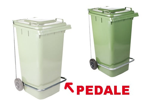Pedali per Bidoni quadri con ruote per rifiuti raccolta differenziata. Prezzo per Pezzo.