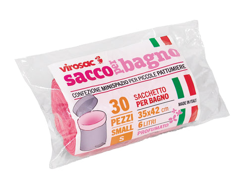 Buste pattumiera Bagno Rosa raccolta differenziata. Prezzo per Confezione.