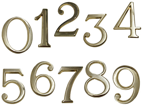 Numeri Civici Oro con pioli. Prezzo per Pezzo.