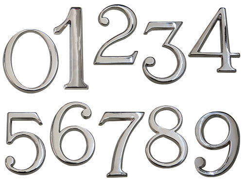 Numeri Civici Nikel con pioli. Prezzo per Pezzo.