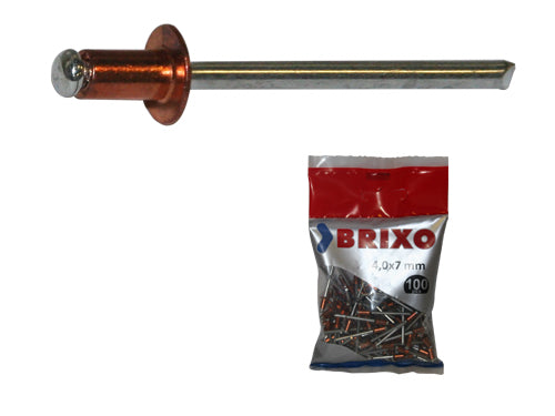 Rivetti Brixo Rame in blister 100 pz. Prezzo per Confezione.