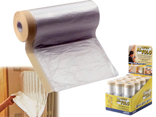 Teli Copri al volo plastica + nastro. Prezzo per Confezione.