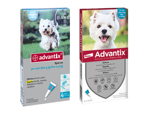 Antiparassitari Bayer Advantix Spot On cani da 4 a 10 kg. Prezzo per Pezzo.