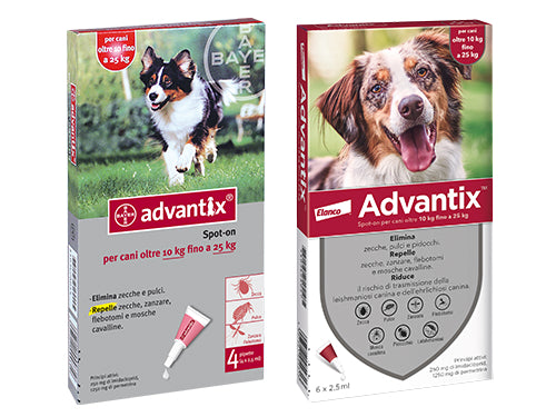 Antiparassitari Bayer Advantix Spot On cani da 10 a 25 kg. Prezzo per Pezzo.