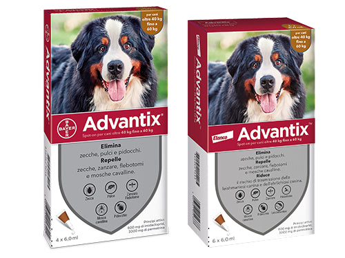 Antiparassitari Bayer Advantix cani da 40 a 60 kg. Prezzo per Confezione.
