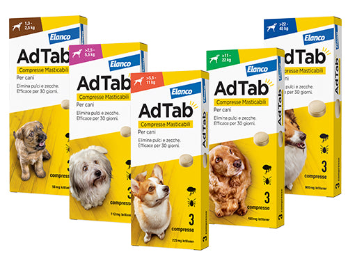Antiparassitari Compresse Elanco AdTab per cani. Prezzo per Confezione.