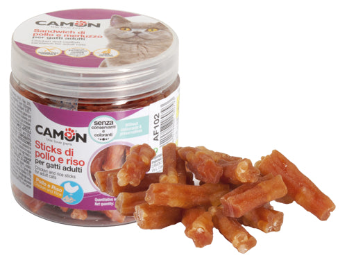 Snack Riso&Pollo per gatti Camon. Prezzo per Confezione.