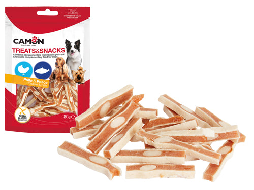 Snack Stick Pollo&Pesce per cani Camon. Prezzo per Confezione.