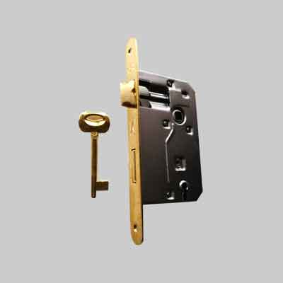 SERRATURA PORTE IN LEGNO 'PATENT' FRONTALE BORDO TONDO BONAITI E40 Ottonata. Prezzo per Pezzo.