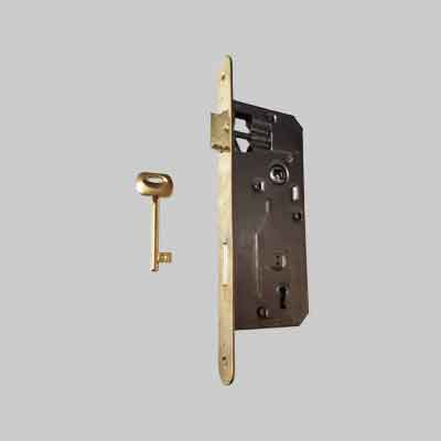 SERRATURA PER PORTE IN LEGNO 'PATENT GRANDE' FRONTALE BORDO TONDO BONAITI E40 Bronzata. Prezzo per Pezzo.