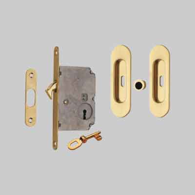 KIT PORTE SCORREVOLI - NICCHIA OVALE  Cromo satinato. Prezzo per Pezzo.