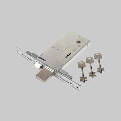 SERRATURA DOPPIA MAPPA PER PORTE ALLUMINIO DA FASCIA ART.6873/6893 FEB E70 - scatola mm 168x81. Prezzo per Pezzo.