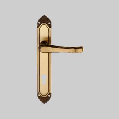 MANIGLIA 'FIORELLA' CON PLACCA FORO YALE Q8/85. Prezzo per Coppia.