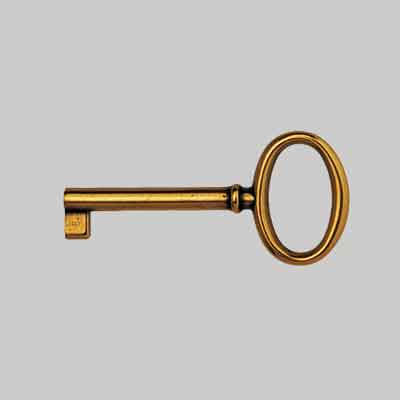 CHIAVE PER MOBILI '33706' mm 34x73 - Ottone lucido. Prezzo per Pezzo.