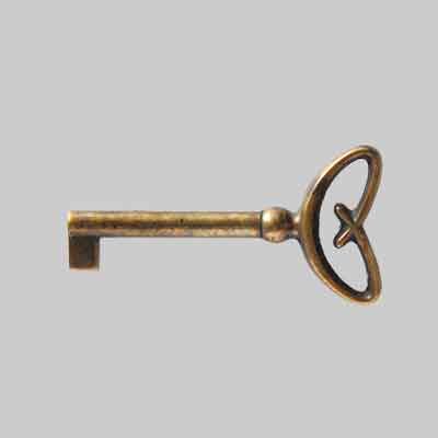 CHIAVE PER MOBILI '7016' mm 35x66 - Patinato antico. Prezzo per Pezzo.