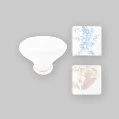 POMOLO PER MOBILI IN CERAMICA 'P02' mm 24x34 - Bianco. Prezzo per Pezzo.