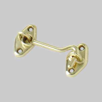 GANCIO FERMAPERSIANE mm 60 - Ottone lucido. Prezzo per Pezzo.