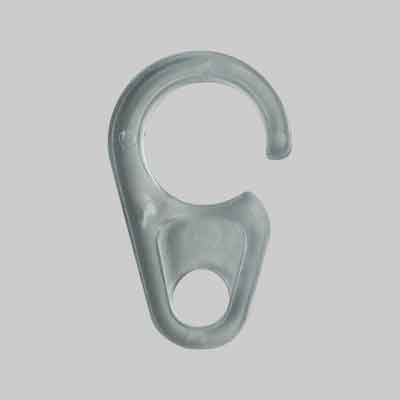 GANCIO PER TENDE CON OCCHIOLO Ø 10 - Col. Trasparente. Prezzo per Pezzo.