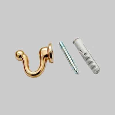 GANCETTO PER TENDAGGI PESANTE mm 48 - Oro - blister 2 pezzi. Prezzo per Confezione.