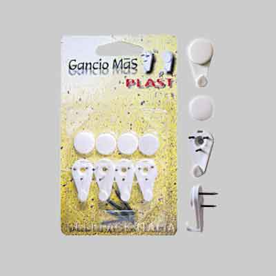 GANCI PER QUADRI 'MàS PLAST' blister 4 pezzi. Prezzo per Confezione.