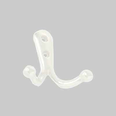 GANCETTO PER BAGNO E CUCINA DOPPIO mm 40x19x50 - Ottone lucido. Prezzo per Pezzo.