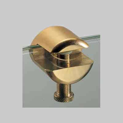 MENSOLINA REGGIVETRO A MORSETTO 'ANNA' mm 25x30 - Nichelato satinato - spessore max 14 mm. Prezzo per Pezzo.