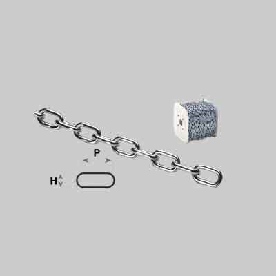 CATENA GENOVESE SU BOBINA n° 11 (mm 1,6)- PxH 13x4 - bobina mt 150. Prezzo per rotolo.