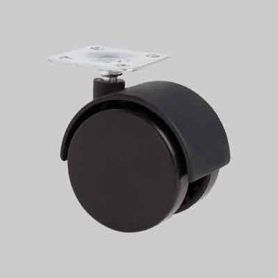 RUOTA ARREDAMENTO GEMELLATA C/PIASTRA  mm 40 - porta kg 28. Prezzo per Pezzo.