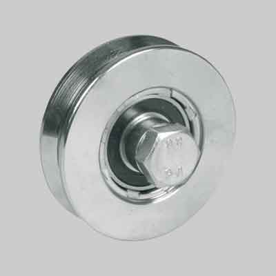 RUOTA CON BULLONE PER CANCELLI A 2 CUSCINETTI mm 120. Prezzo per Pezzo.