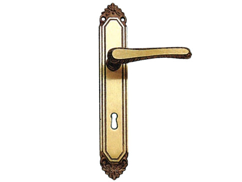 Maniglie ottone bronzato con placca. Prezzo per Pezzo.