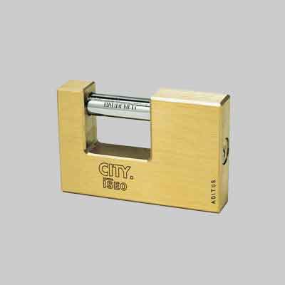 LUCCHETTO RETTANGOLARE PER SERRANDA 'ADITUS' ISEO mm 55. Prezzo per Pezzo.