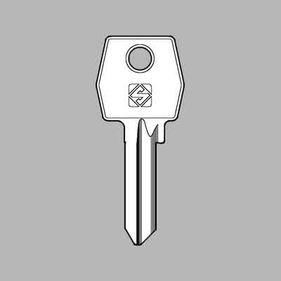 CHIAVE OTTONE PER CILINDRO EU5R- EURO LOCKS. Prezzo per Pezzo.