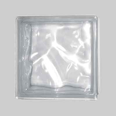 VETROMATTONE ONDULATO TRASPARENTE cm 19x19x8. Prezzo per Pezzo.