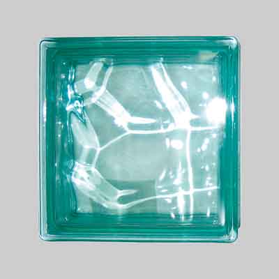 VETROMATTONE ONDULATO VERDE cm 19x19x8. Prezzo per Pezzo.