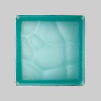 VETROMATTONE ONDULATO VERDE SATINATO cm 19x19x8. Prezzo per Pezzo.