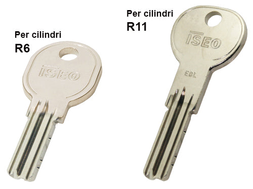 Chiavi originali punzonate per cilindri Europeo Iseo. Prezzo per Pezzo.