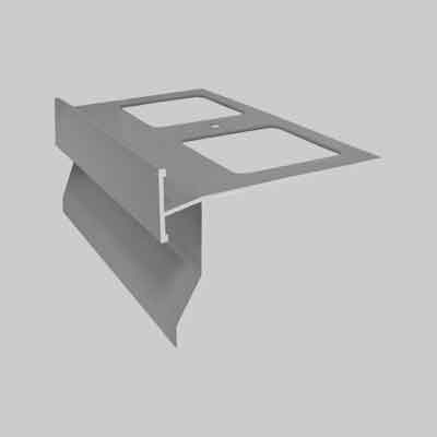 GOCCIOLATOIO PER BALCONI E TERRAZZE 'TOP' col. grigio - barra mt 2,70. Prezzo per Metro lineare.