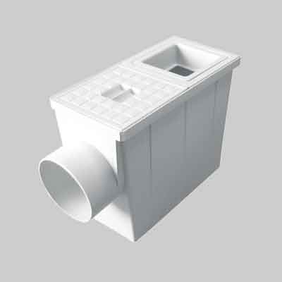 POZZETTO PLUVIALE R. QUADRO mm 80x80/100x100 - scarico Ø mm 100. Prezzo per Pezzo.