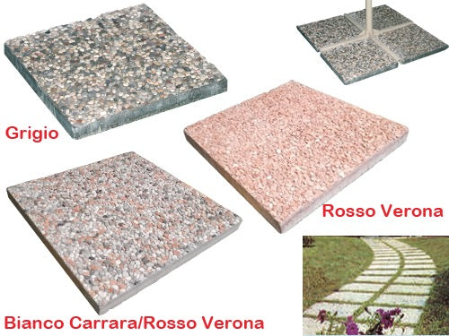 Lastre Basi cemento graniglia per ombrelloni laterali. Prezzo per Pezzo.