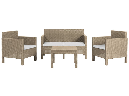 Set rattan Penelope cappuccino divano tavolo e poltrone. Prezzo per Pezzo.