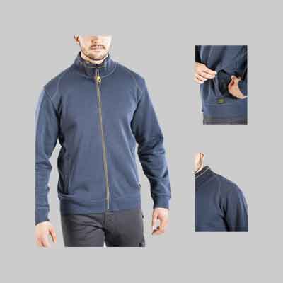 FELPA CON COLLO 'FULL ZIP' Tg. L. Prezzo per Pezzo.