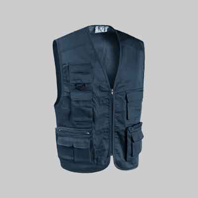 GILET MULTITASCHE 'STAR' BLU Tg. L. Prezzo per Pezzo.